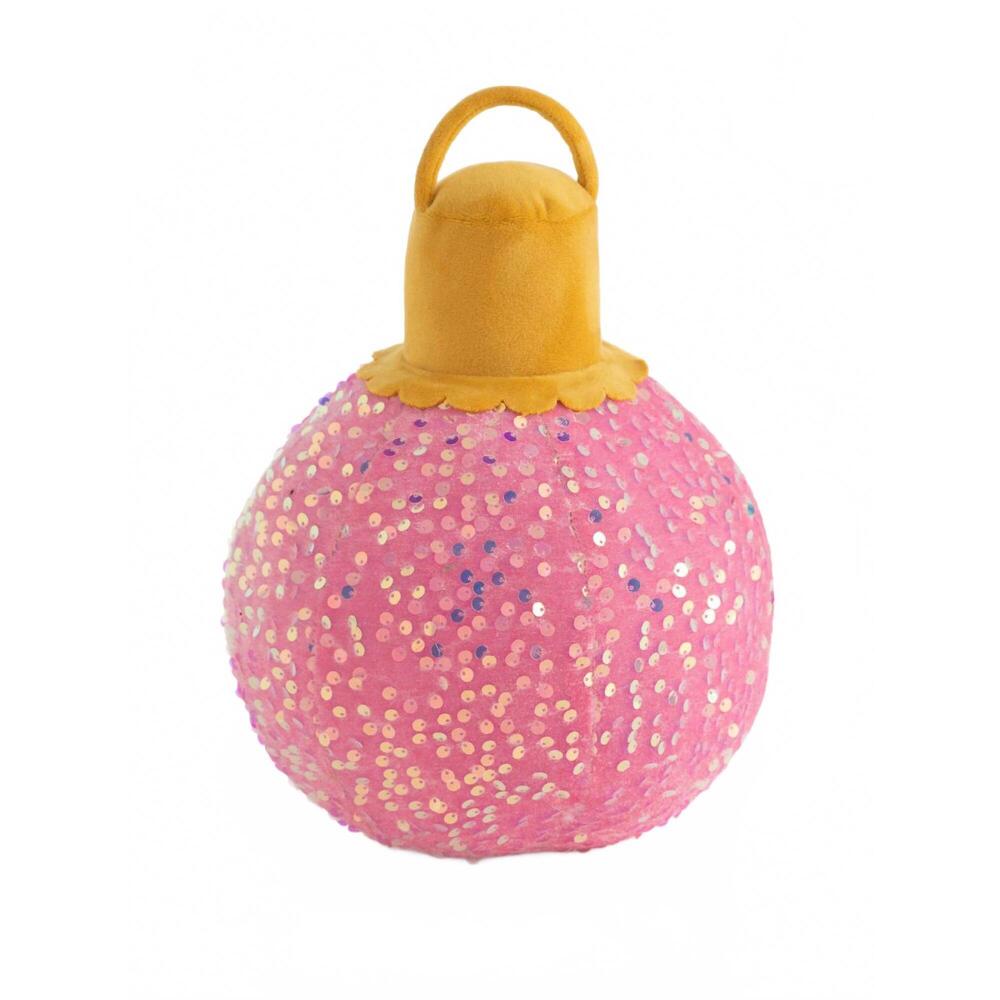 NEW SHIRALEAH merry bauble small pillow in candy pink